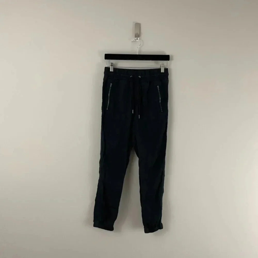 Athleta Cabo Linen Joggers in Black Size 0